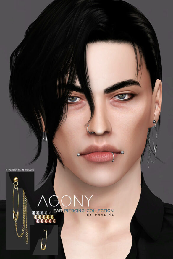 Sims 4 pralinesims agony ear piercing collection hi