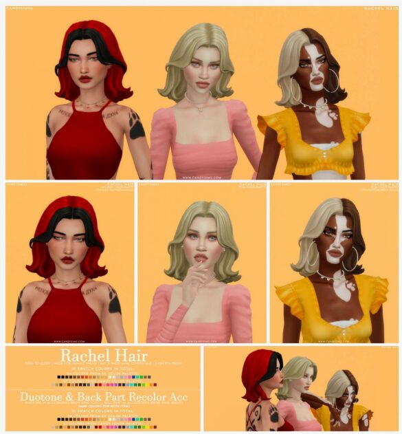 Sims 4 RACHEL cute short hair by Candy Sims 4