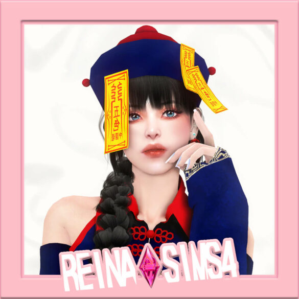 Sims 4 reinats4 jiangshi set halloween hair