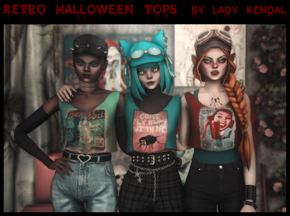 Sims 4 retro halloween tops simblreen gift 4 happy