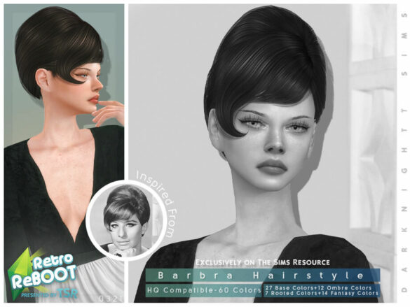 Sims 4 Retro ReBOOT Barbra Hairstyle by DarkNighTt