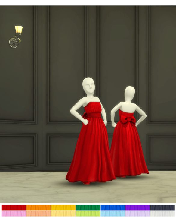 Sims 4 ribbon gown for kids 14 color 2