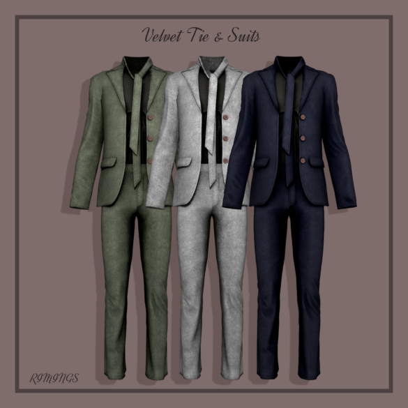 Sims 4 rimings velvet tie suits fullbody new - The Sims Game