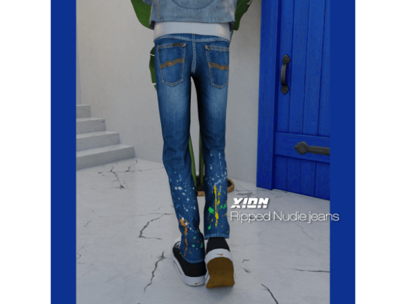 Sims 4 Ripped Nudie jeans by XION