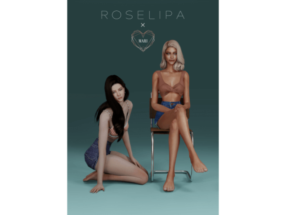 Sims 4 [ROSELIPA]xMARI DOUBLE TAKE POSE