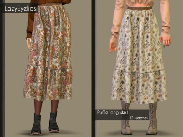 Sims 4 Ruffle long skirt