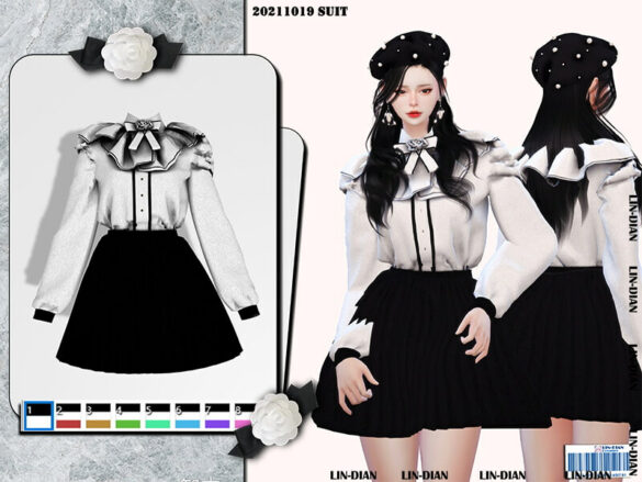 Sims 4 Ruffled Shirt Suit by LIN_DIAN from TSR