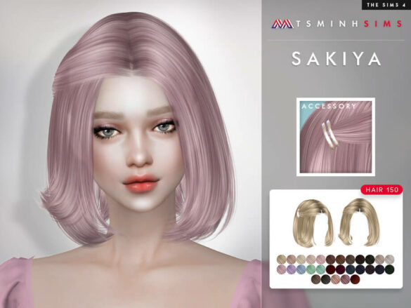 Sims 4 Sakiya Hair 150 Set by TsminhSims