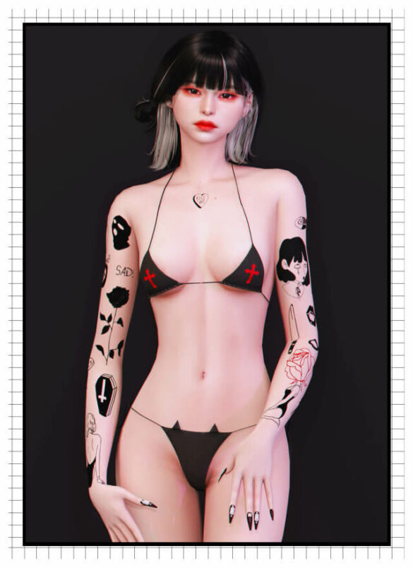 Sims 4 sassy bra pantie tattoos