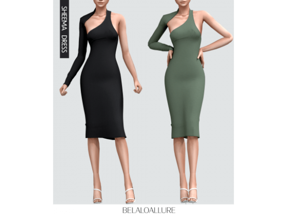 Sims 4 SHEEMA Dress by Belaloallure