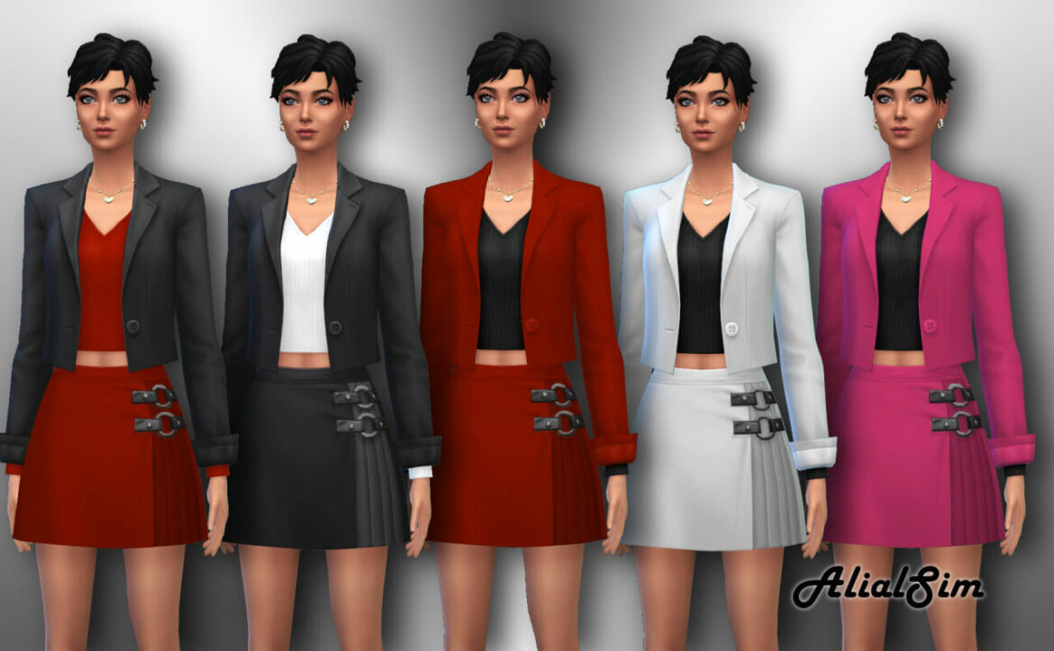 Sims 4 Short blazer and skirt