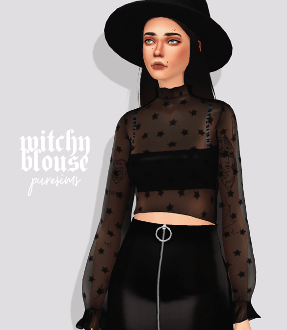 Sims 4 simblreen treat 3 witchy blouse