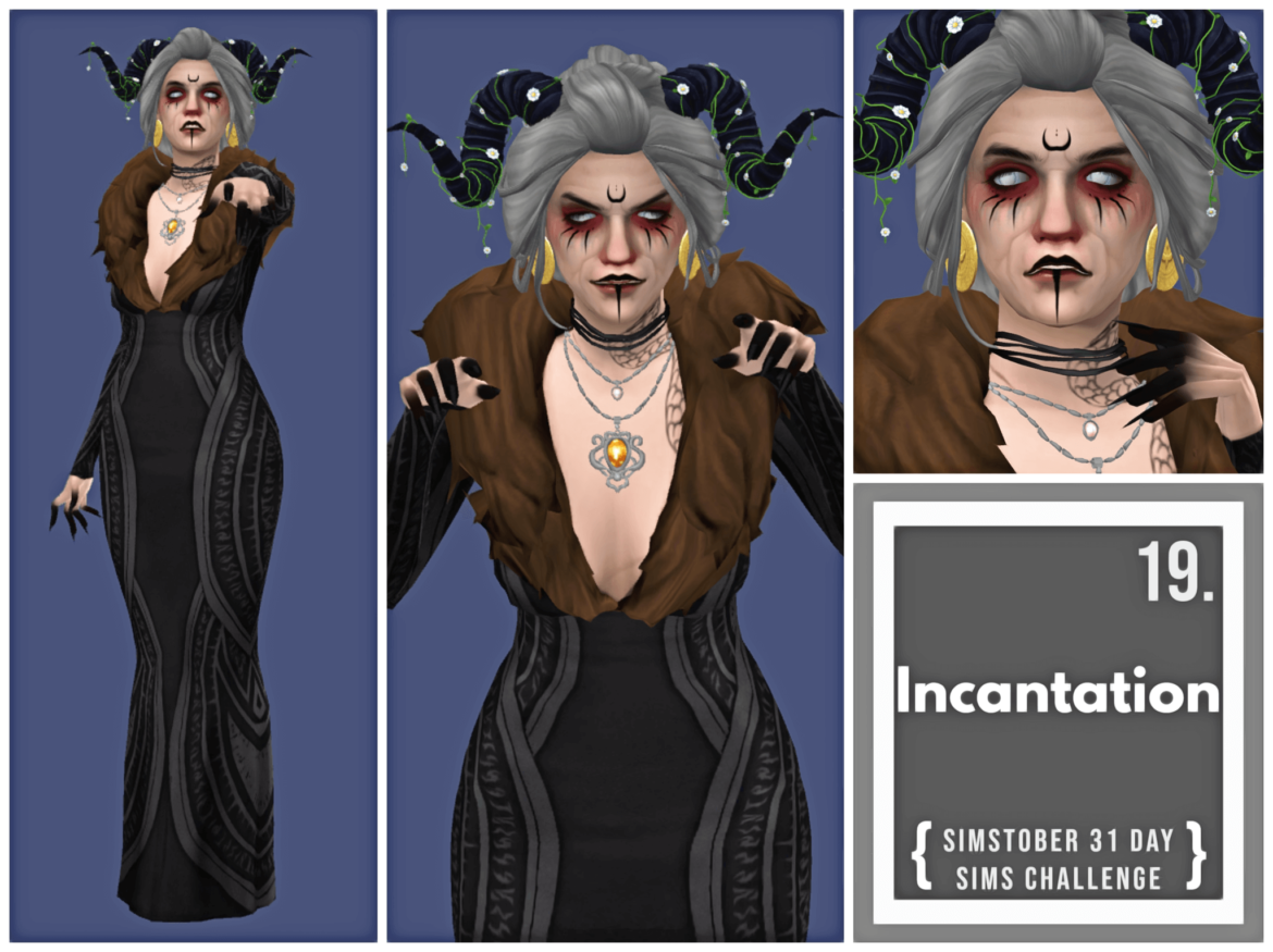 Sims 4 simstober day 19 incantation face hair