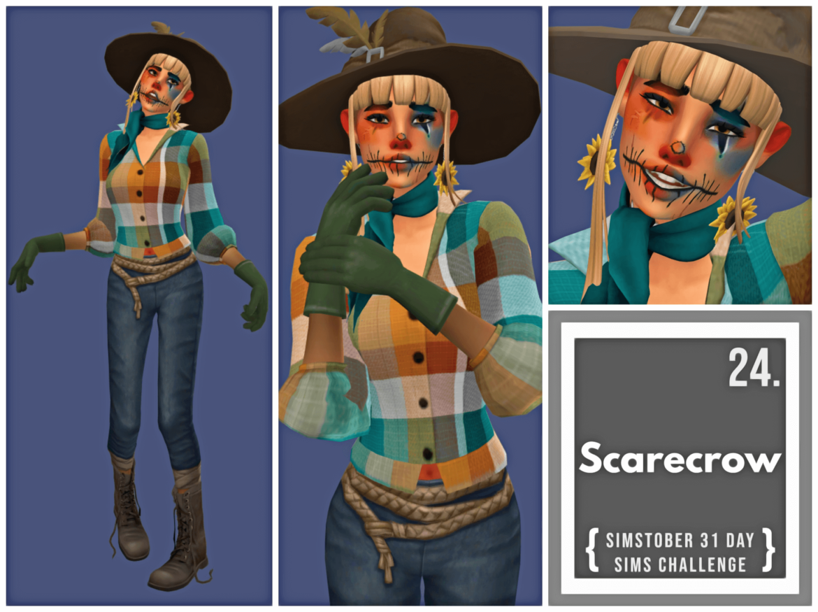 Sims 4 simstober day 24 scarecrow face hair