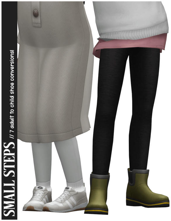 Sims 4 small steps; 7 adult to child shoe conversions