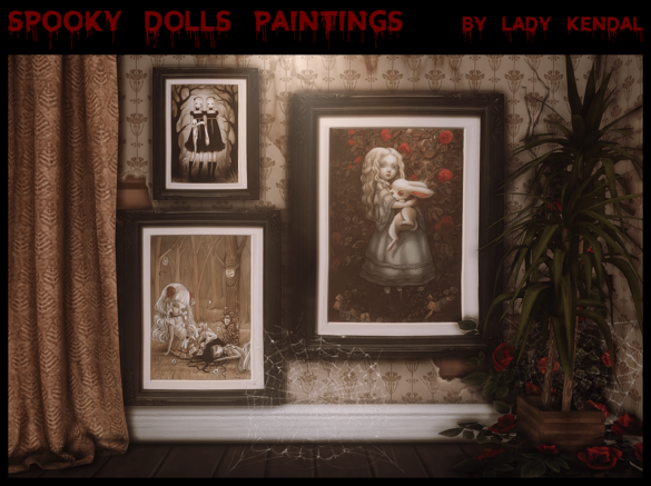 Sims 4 spooky dolls paintings simblreen gift 1