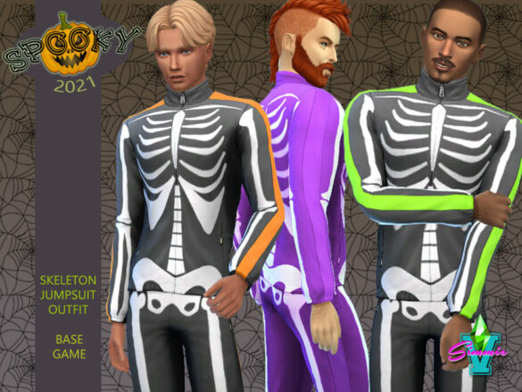Sims 4 Spooky Skeleton Jumpsuitby SimmieV at TSR