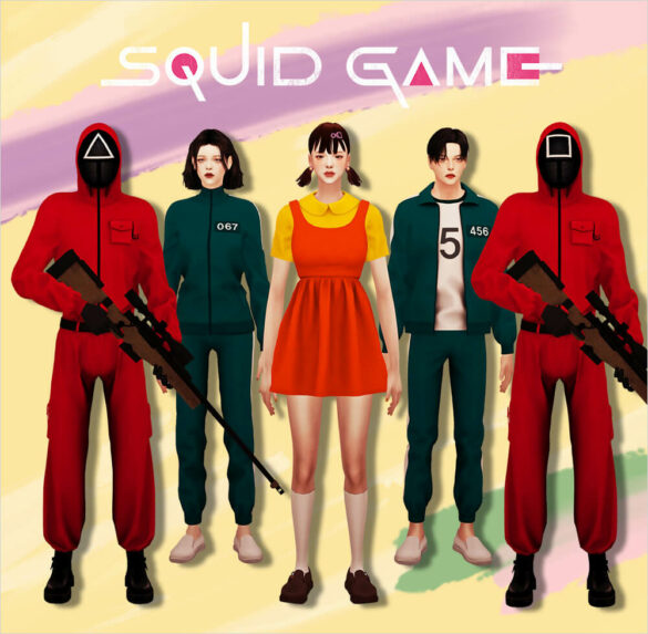 Sims 4 squid game happy halloween tracksuitmask man