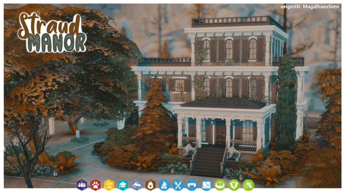 Sims 4 straud manor maxis match cc build