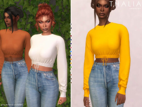 Sims 4 THALIA sweater by Plumbobs n Fries – TSR