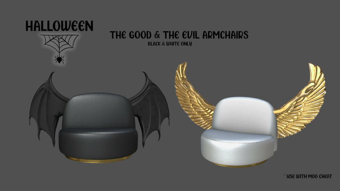Sims 4 The Good & The Evil Armchair at Leo Sims