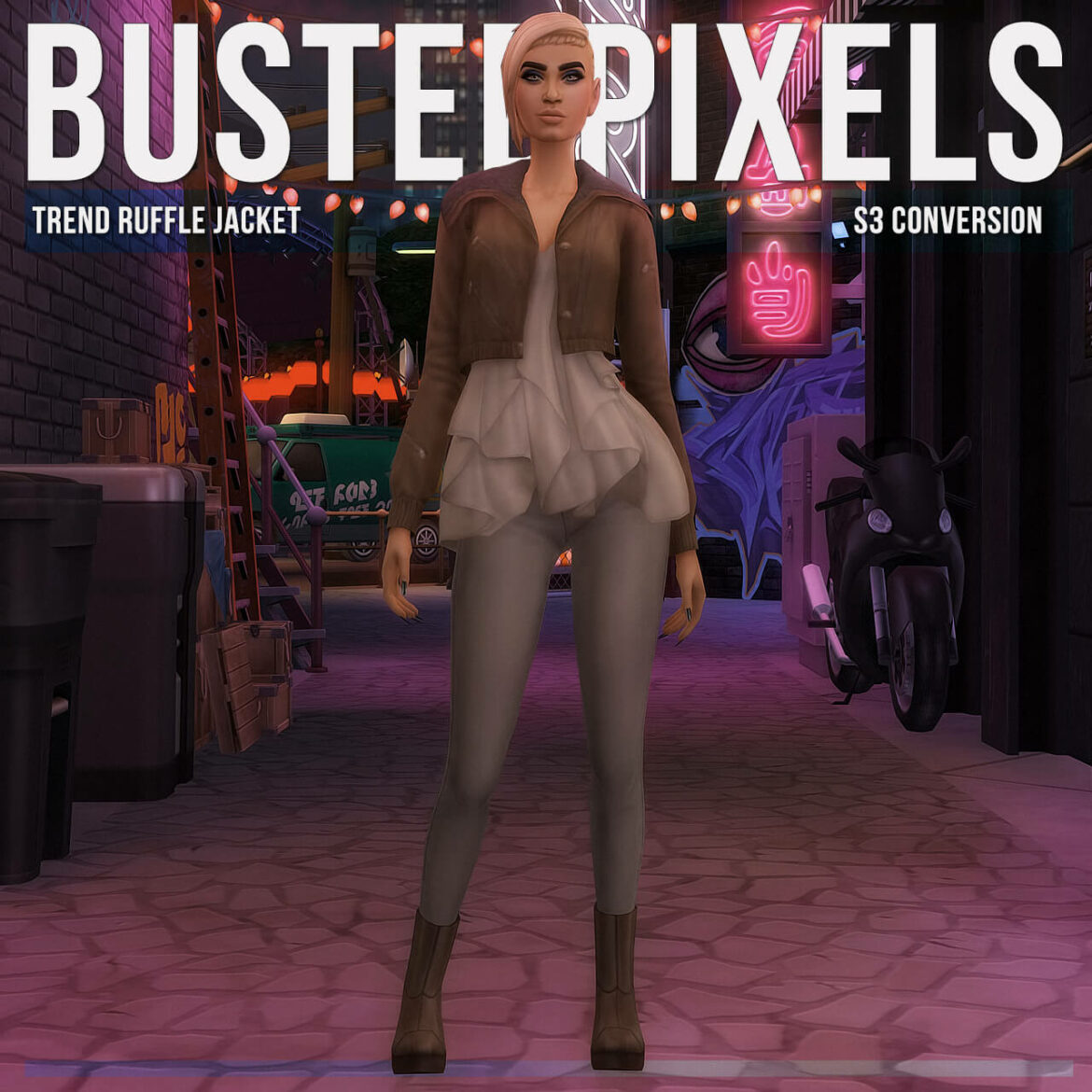 Sims 4 trend ruffle jacket s3 conversion base game