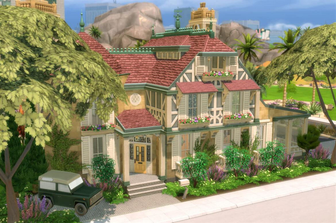 Sims 4 Turreted Tudor old family home by Qube Design