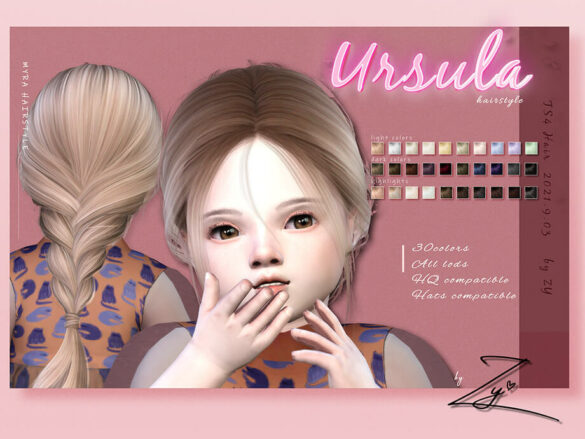 Sims 4 Ursula Hairstyle for toddler by _zy at TSR