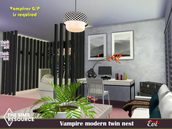 Sims 4 Vampire Modern Twin Nest by evi from TSR