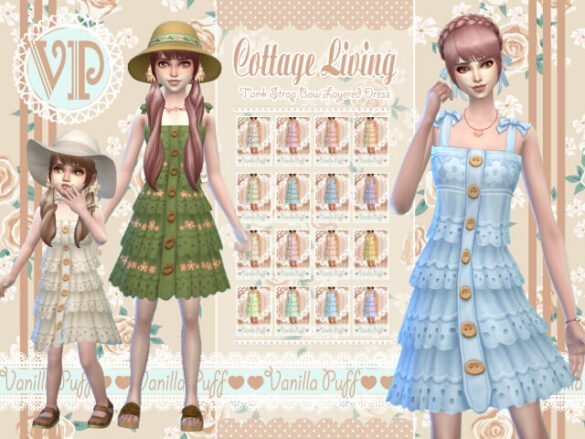 Sims 4 vanilla puff clothes cottage living add ons