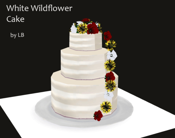 Sims 4 White Wildflower Cake by LB