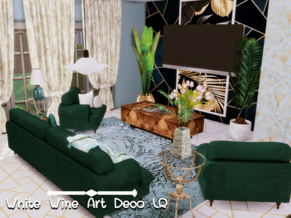 White Wine Art Deco Livingroom by GenkaiHaretsu from