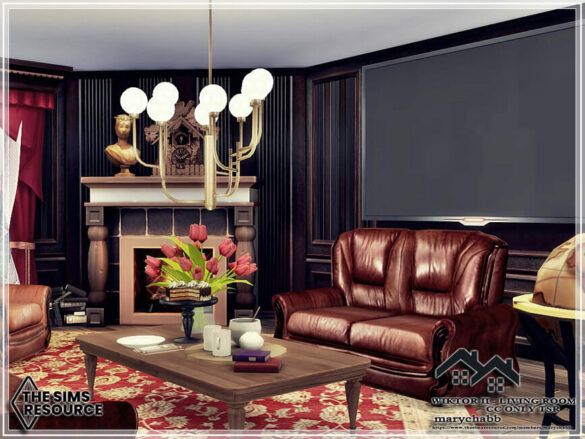 Sims 4 WIKTOR II – Living Room by marychabb