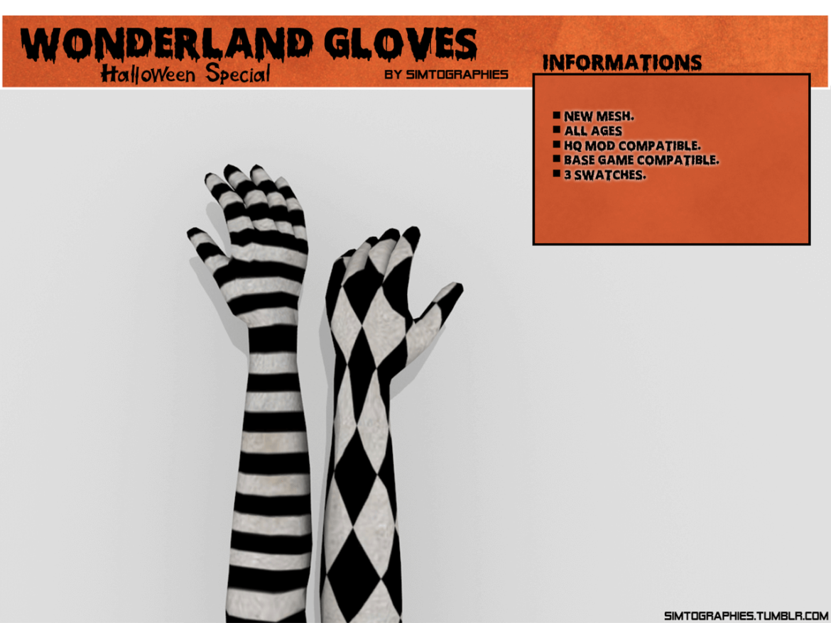 Sims 4 wonderland gloves halloween special all ages 3