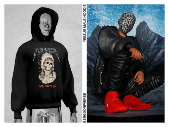 Sims 4 Yeezus Tour Male Hoodie