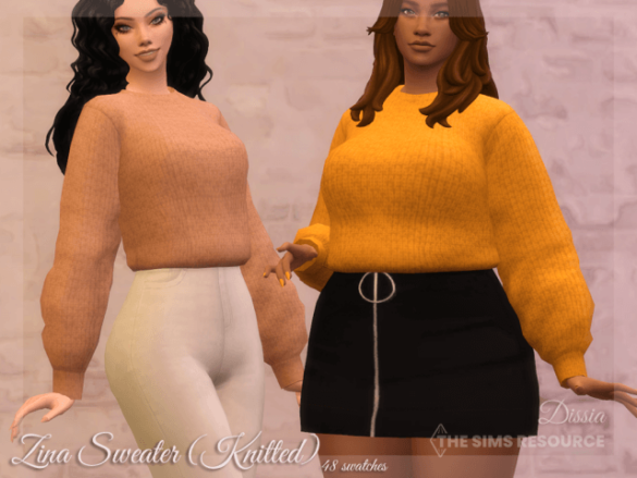 Sims 4 zina sweater knitted 48 swatches base game