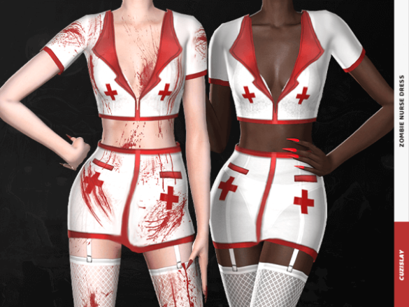 Sims 4 Zombie Nurse Dress Simsdom