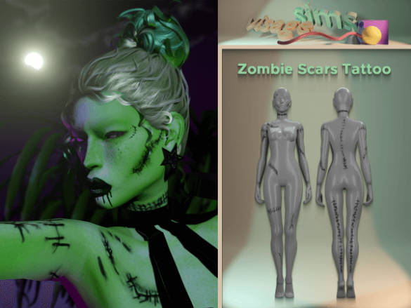 Sims 4 Zombie Scars Tattoo