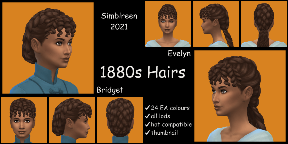 Sims 4 1880s hairs