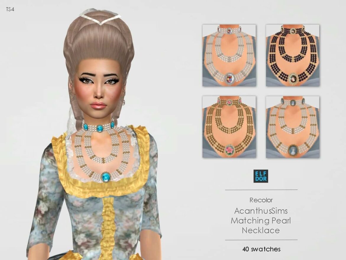 Sims 4 acanthus sims matching pearl necklace rc 40