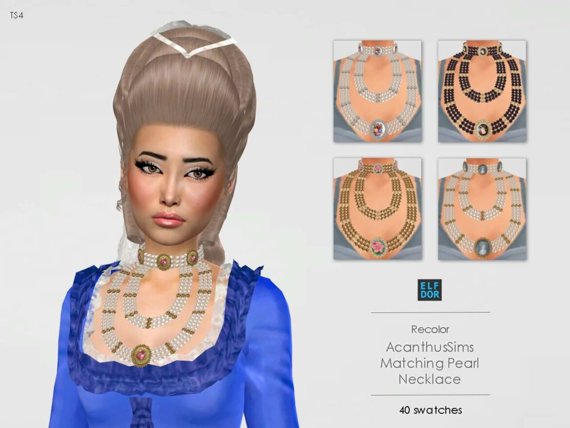 AcanthusSims Matching Pearl Necklace RC Sims