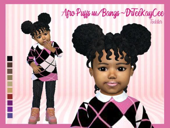 Afro Puffs with Twisty Bangs – Toddler
