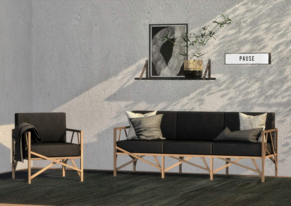 Sims 4 Allumette Armchair & Sofa at Heurrs