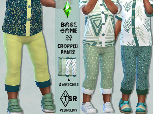 Sims 4 Aloe Cropped Pants by Pelineldis