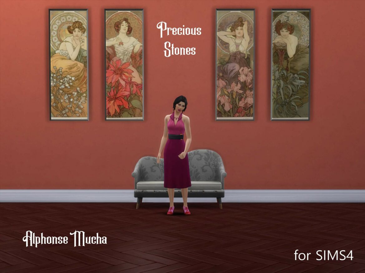 Sims 4 Alphonse Mucha – Precious Stones