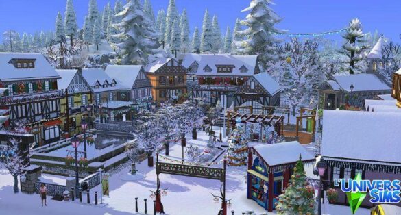 Alsace Christmas village V2 by meliaone L’UniverSims
