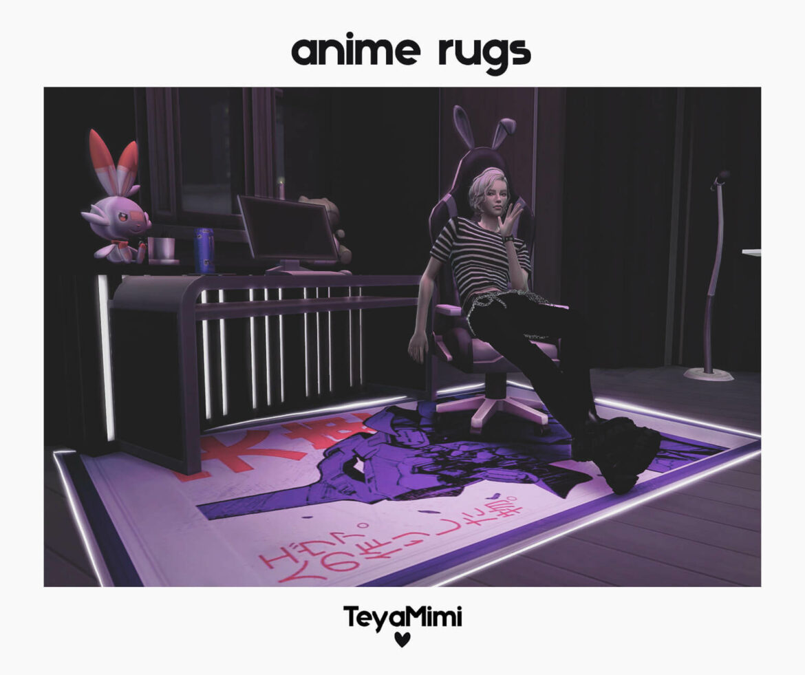 Sims 4 anime rugs ea mesh base game compatible 12