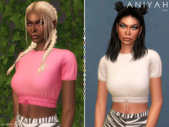 Sims 4 aniyah top short sleeve crop top with