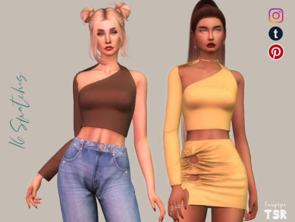 Sims 4 Asymmetric Top – TP440 by laupipi