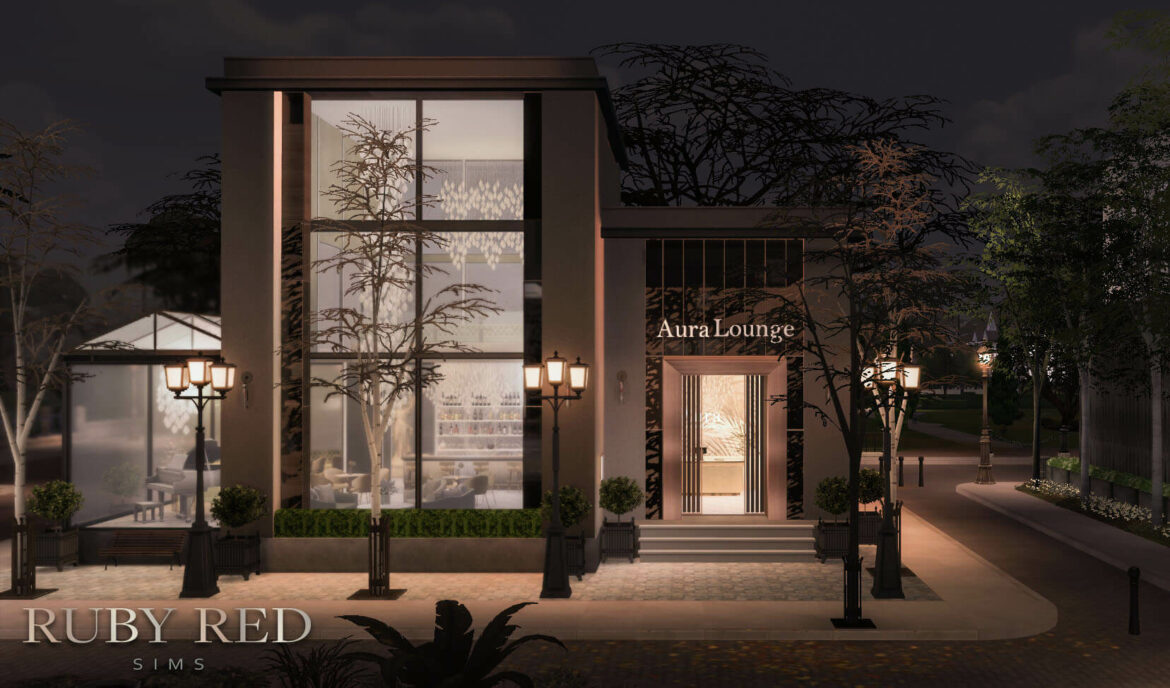 Sims 4 Aura Lounge + CC Set at Ruby Red